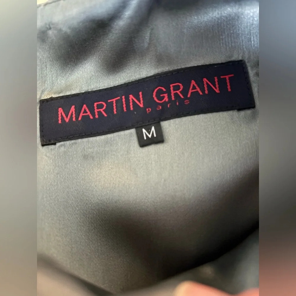 Martin Grant Gray Green Ruffle Dress Size M - Picture 4 of 5